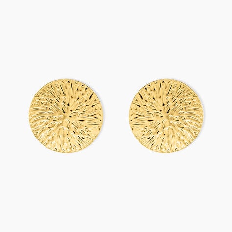 Boucles D'Oreilles Puces Sarha Acier Jaune - Boucles d'oreilles fantaisie Femme | Histoire d&rsquo;Or