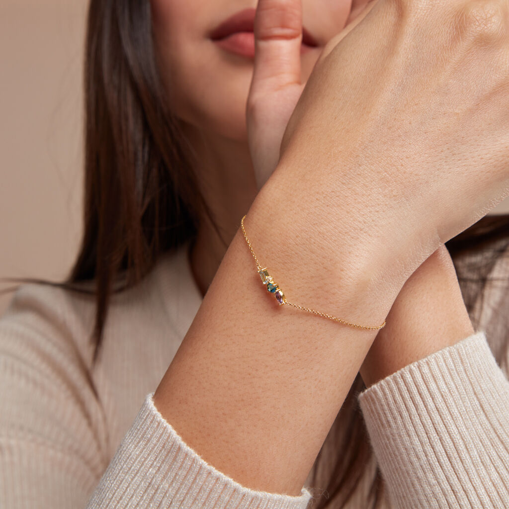 Bracelet Printemps Précieux Or Jaune Topaze Améthyste - Bracelets Femme | Histoire d’Or