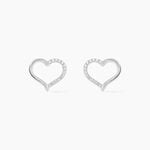 Boucles D'oreilles Puces Salona Argent Blanc Oxyde De Zirconium - Boucles d'oreilles fantaisie Femme | Histoire d&rsquo;Or