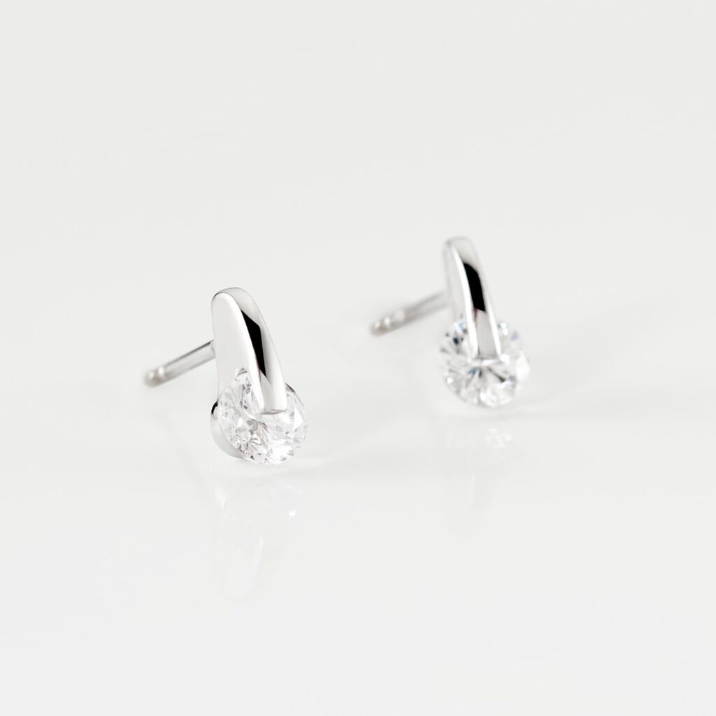 Boucles D'oreilles Pendantes Vera Argent Blanc Oxyde De Zirconium - Boucles d'oreilles fantaisie Femme | Histoire d’Or