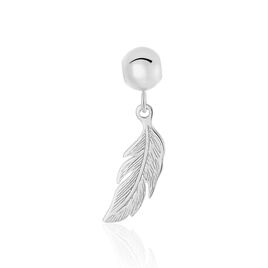 Charms Hedy Or Blanc - Pendentifs Plume Femme | Histoire d’Or