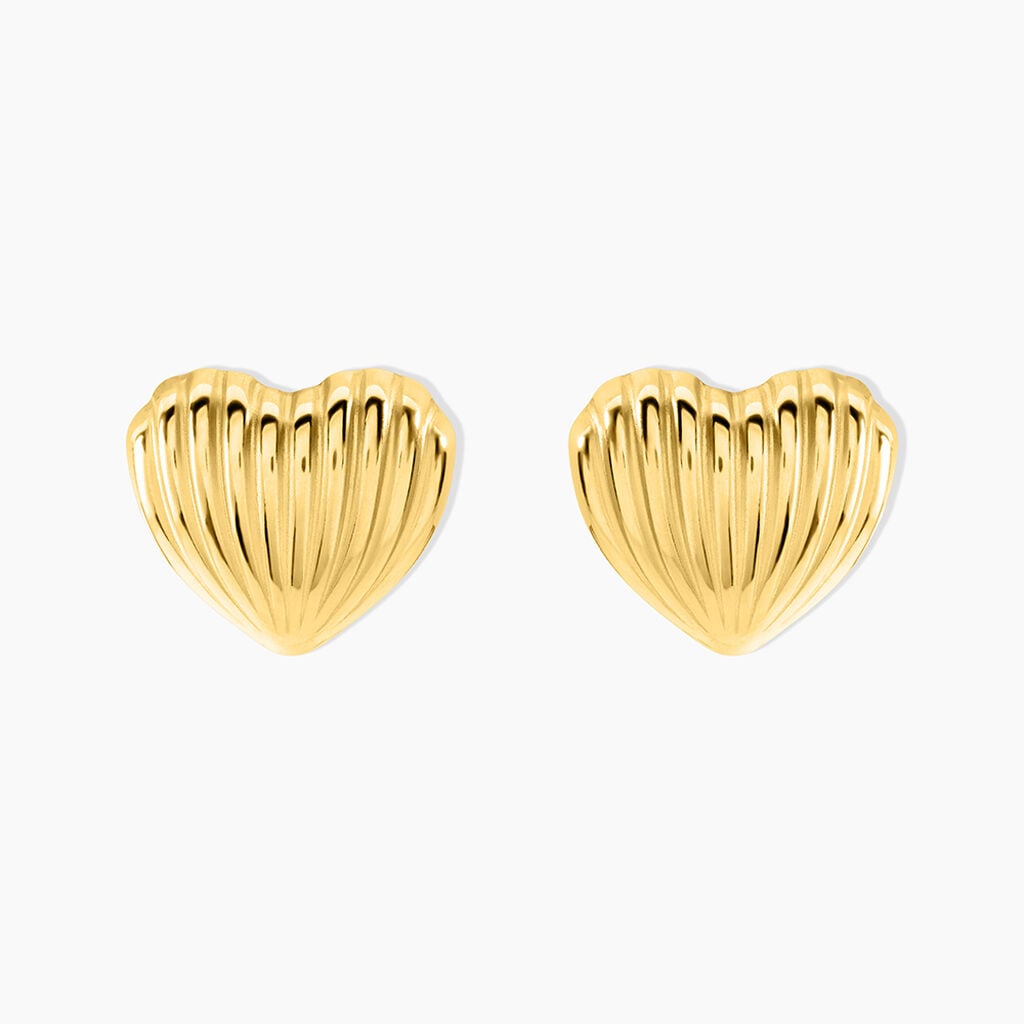Boucles D'Oreilles Puces Gladis Acier Jaune - Boucles d'oreilles fantaisie Femme | Histoire d&rsquo;Or