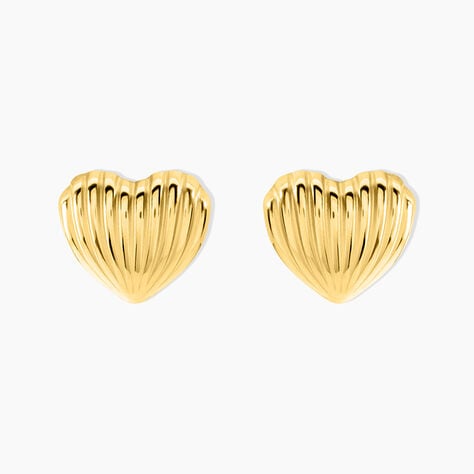Boucles D'Oreilles Puces Gladis Acier Jaune - Boucles d'oreilles fantaisie Femme | Histoire d&rsquo;Or