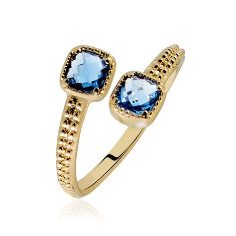 Bague Ilvaae Plaqué Or Pierre Bleue - Bagues avec pierre Femme | Histoire d’Or