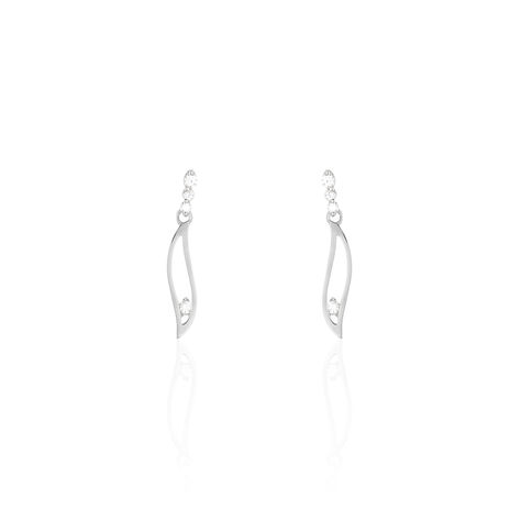 Boucles D'oreilles Pendantes Ysanna Or Blanc Oxyde De Zirconium - Boucles d'oreilles pendantes Femme | Histoire d’Or