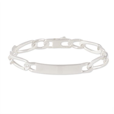 Bracelet Identit&eacute; Vila Maille Alternee 1/2 Argent Blanc