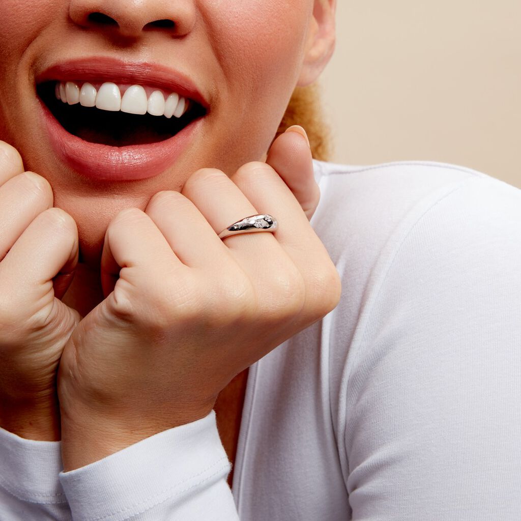 Bague Astre Precieux Argent Blanc Oxyde De Zirconium - Bagues avec pierre Femme | Histoire d’Or
