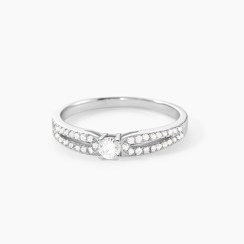 Bague Solitaire Katalina Or Blanc Diamant - Bagues solitaires Femme | Histoire d&rsquo;Or