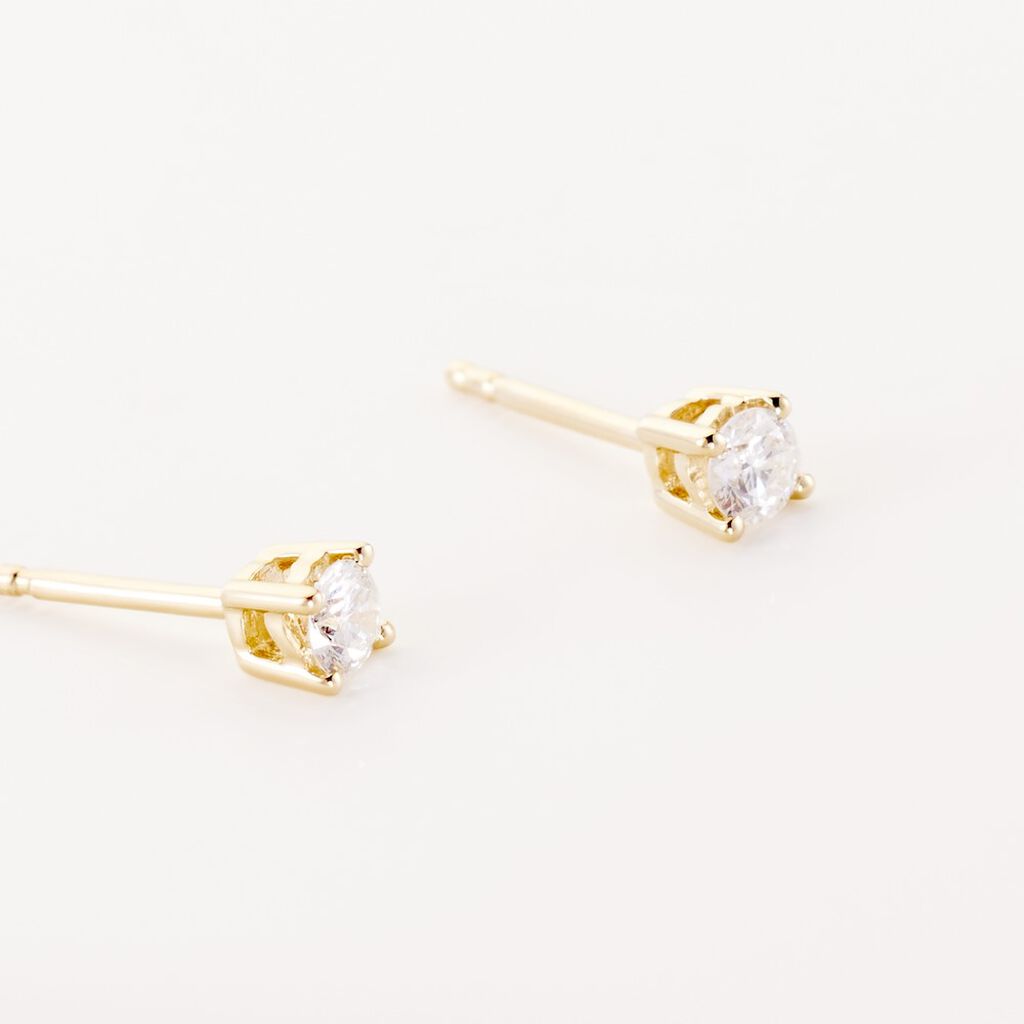 Boucles D'oreilles Puces Victoria Or Jaune Diamant - Clous d'oreilles Femme | Histoire d’Or