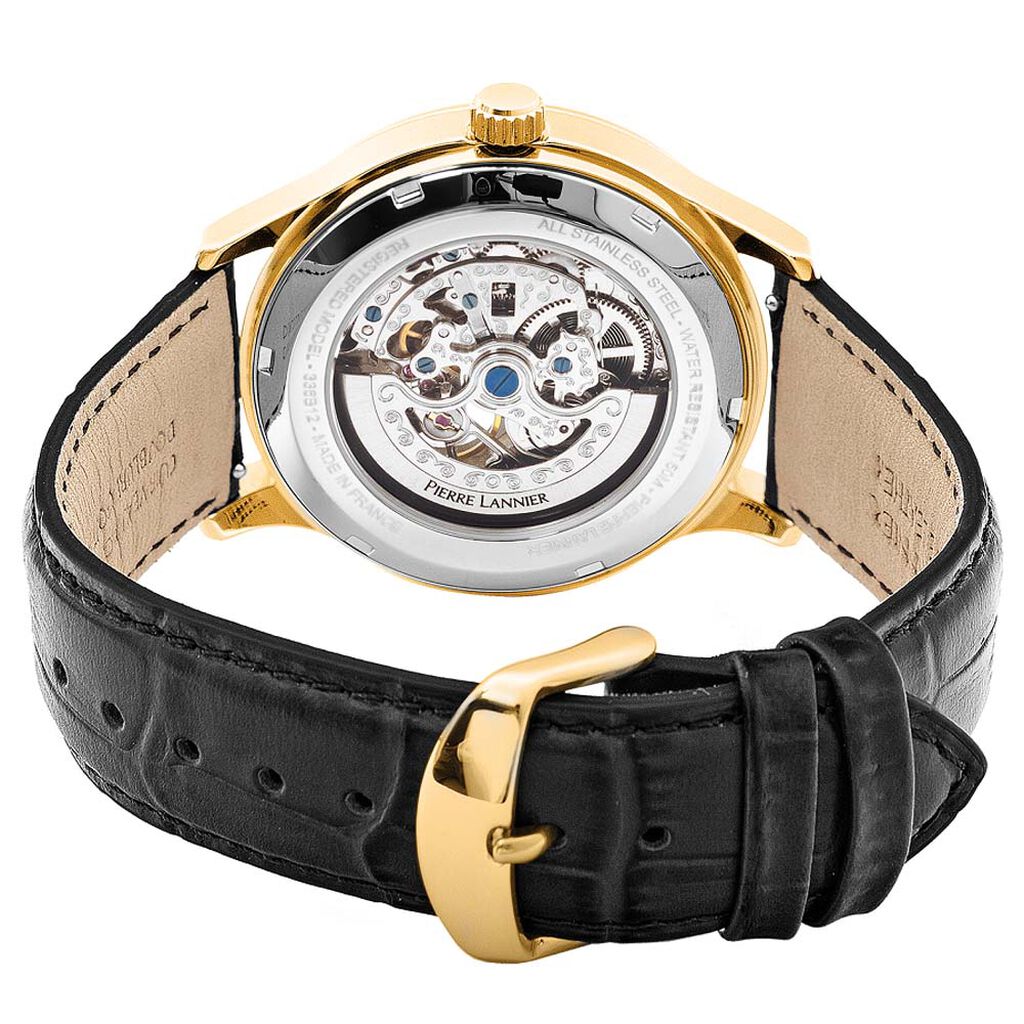 Montre Pierre Lannier Fleuret Noir - Montres Homme | Histoire d&rsquo;Or
