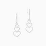 Boucles D'oreilles Pendantes Love Love Argent Blanc - Boucles d'oreilles fantaisie Femme | Histoire d&rsquo;Or