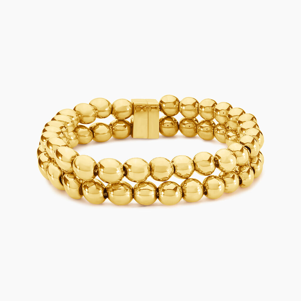 Bracelet Perles Solaires Acier Jaune - Bracelets cha&icirc;ne Femme | Histoire d&rsquo;Or