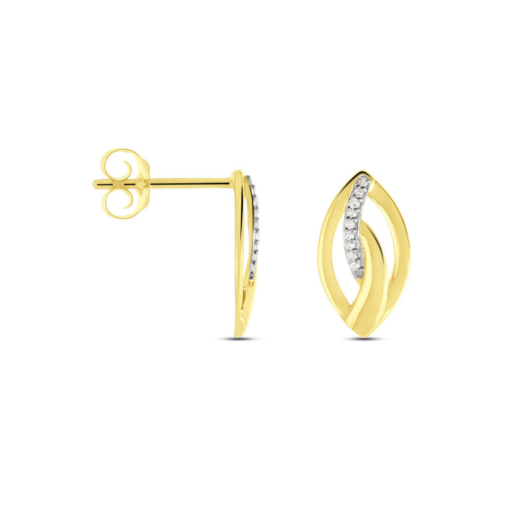 Boucles D'oreilles Or Jaune Sven Diamant - Clous d'oreilles Femme | Histoire d’Or