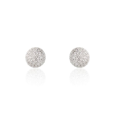 Boucles D'oreilles Puces Perta Argent Blanc Oxyde De Zirconium - Boucles d'oreilles fantaisie Femme | Histoire d&rsquo;Or