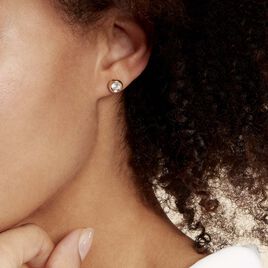 Boucles D'oreilles Puces Eden Serti Pneu Or Jaune Oxyde De Zirconium - Clous d'oreilles Femme | Histoire d’Or
