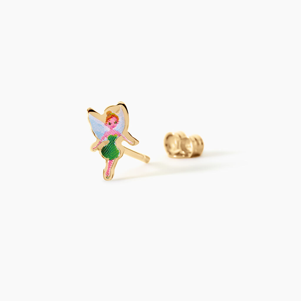 Boucles D'Oreilles Puces Feerie Argent Dor&eacute; A L'Or 750/1000 - Boucles d'oreilles fantaisie Enfant | Histoire d&rsquo;Or
