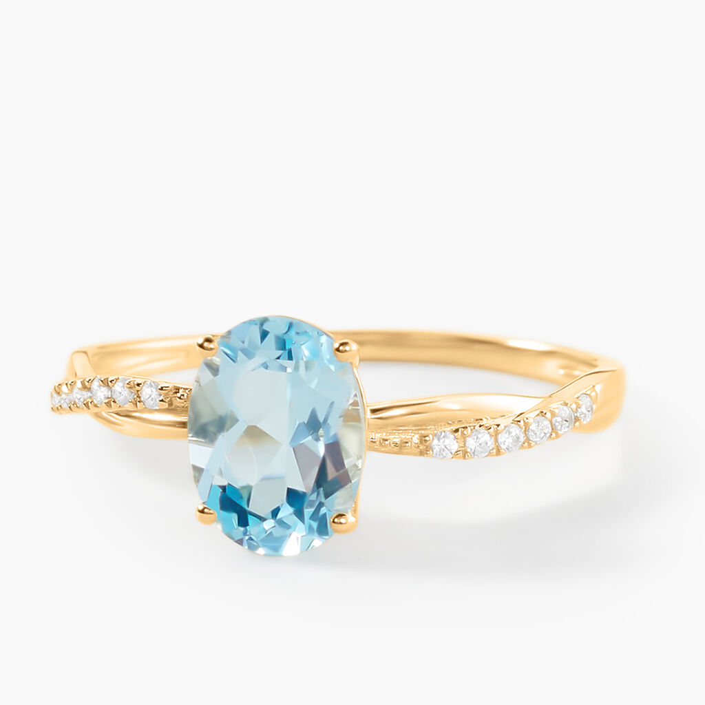 Bague Niklaus Or Jaune Topaze Oxyde De Zirconium - Bagues solitaires Femme | Histoire d’Or