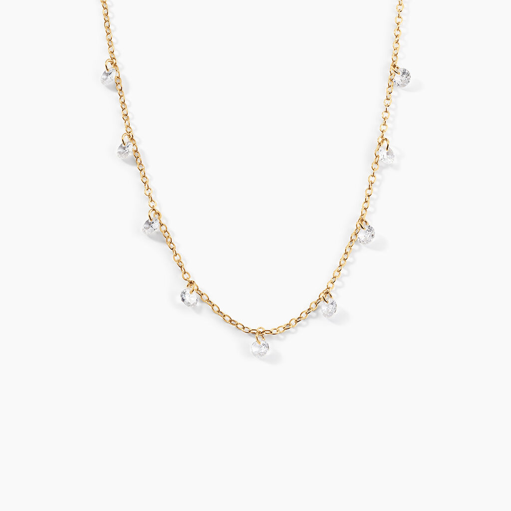 Collier Plaqu&eacute; Or Oxydes De Zirconium - Colliers Femme | Histoire d&rsquo;Or