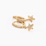 Creoles Plaqu&eacute; Or Jenny Oxydes Etoiles - Boucles d'oreilles cr&eacute;oles Femme | Histoire d&rsquo;Or