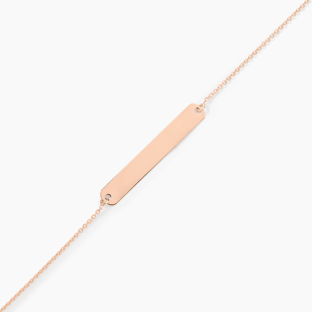 Bracelet Barrette Gravable Or Rose - Bracelets Naissance Femme | Histoire d’Or