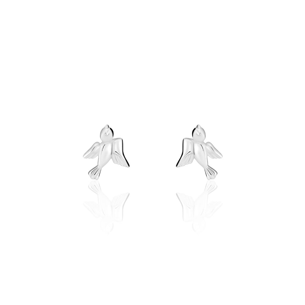 Boucles D'oreilles Puces Osie Argent Blanc - Boucles d'oreilles fantaisie Femme | Histoire d&rsquo;Or