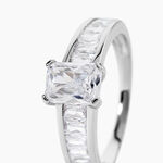 Bague Solitaire Aronn Argent Blanc Oxyde De Zirconium - Bagues solitaires Femme | Histoire d&rsquo;Or