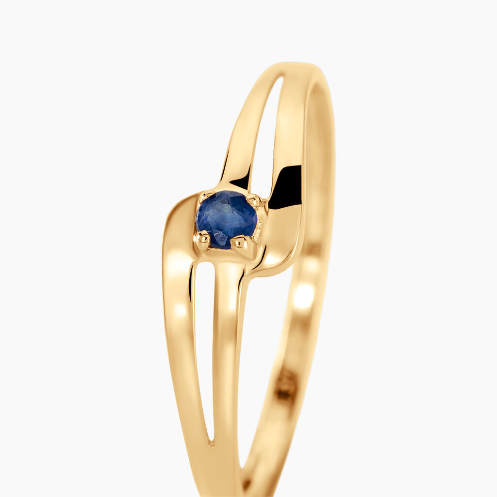 Bague Nesryne Or Jaune Saphir - Bagues solitaires Femme | Histoire d’Or