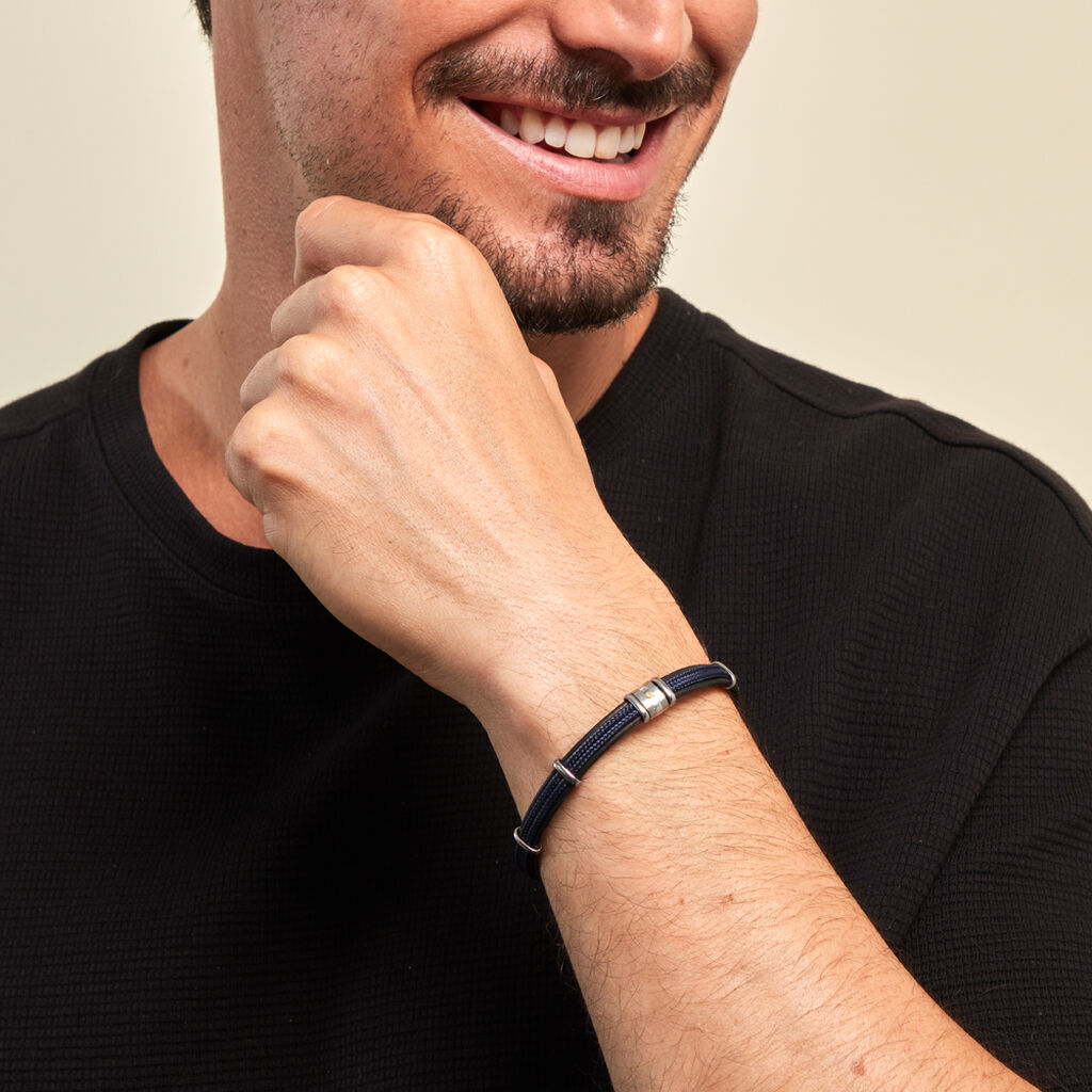 Bracelet Jourdan Cuir Noir - Bracelets Homme | Histoire d’Or