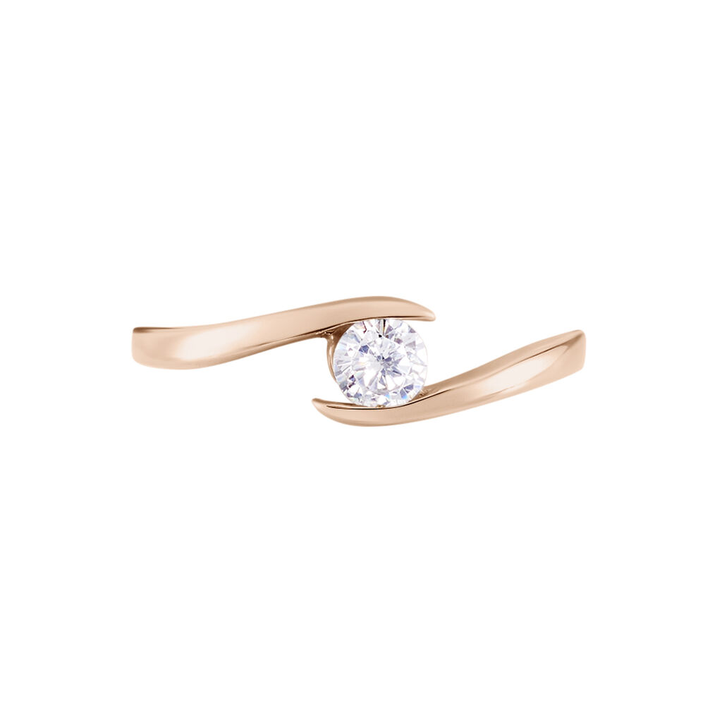 Solitaire Or Rose Camilia Oxyde De Zirconium - Bagues solitaires Femme | Histoire d’Or