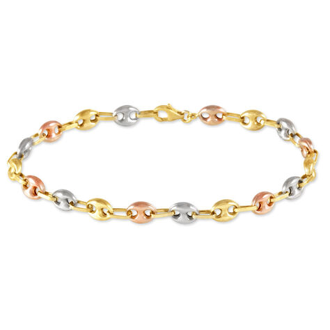 Bracelet Dami Maille Grain De Cafe Or Tricolore - Bracelets chaîne Homme | Histoire d’Or