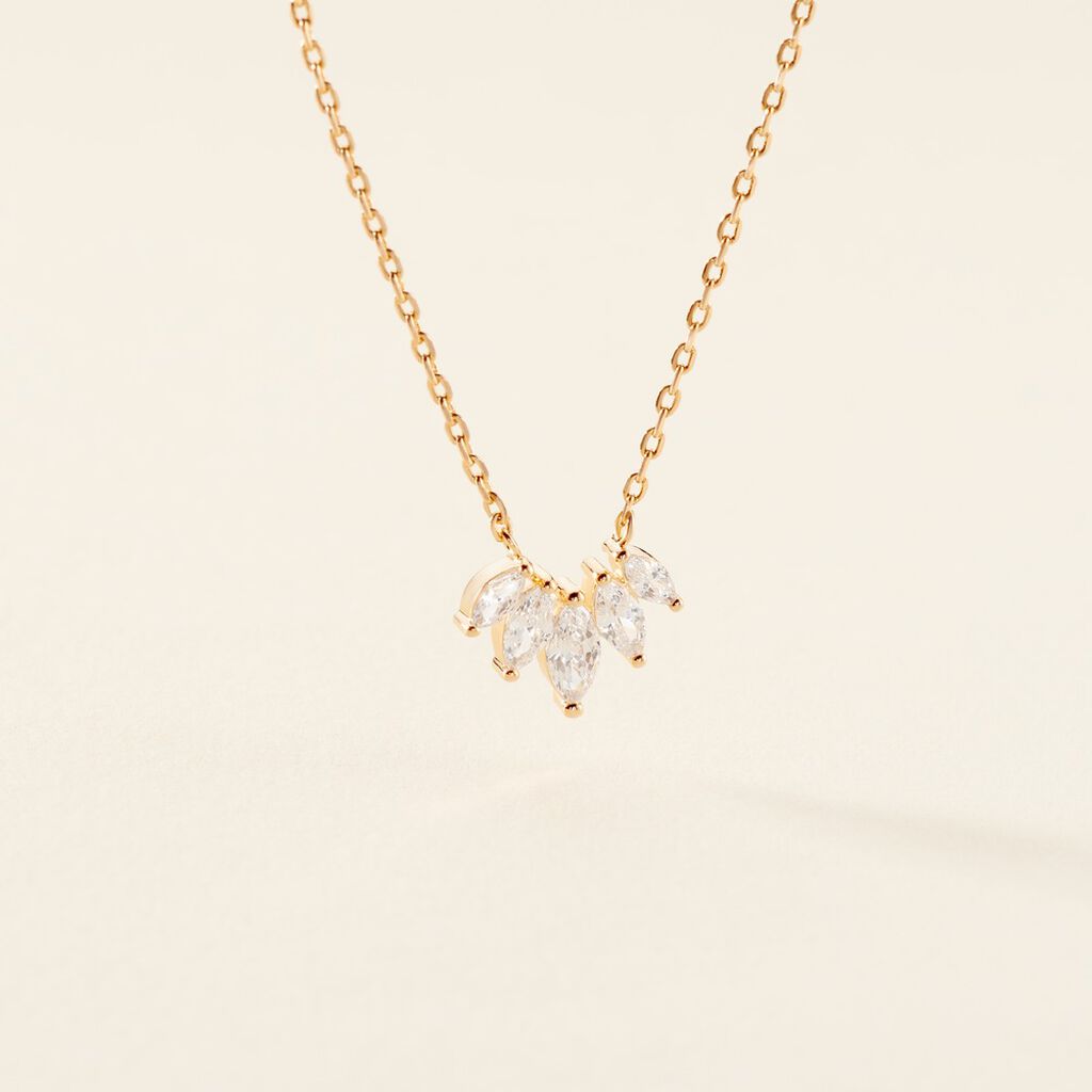 Collier Amazonia Plaqu&eacute; Or Jaune Oxyde De Zirconium - Colliers Femme | Histoire d&rsquo;Or