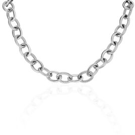 Collier Aelia Maille Alternee Acier Blanc - Colliers fantaisie Femme | Histoire d’Or