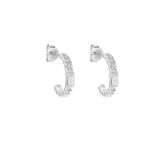 Demi Cr&eacute;oles Eldi Argent Blanc Oxyde De Zirconium - Boucles d'oreilles cr&eacute;oles Femme | Histoire d&rsquo;Or