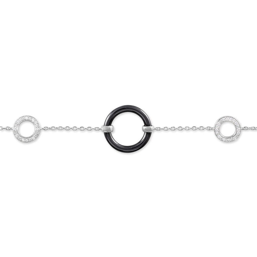 Bracelet Lylwen Argent Blanc C&eacute;ramique Et Oxyde De Zirconium - Bracelets Femme | Histoire d&rsquo;Or