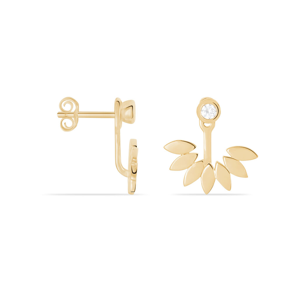 Bijoux D'oreilles Varia Plaqué Or Jaune Oxyde De Zirconium - Boucles d'oreilles fantaisie Femme | Histoire d’Or