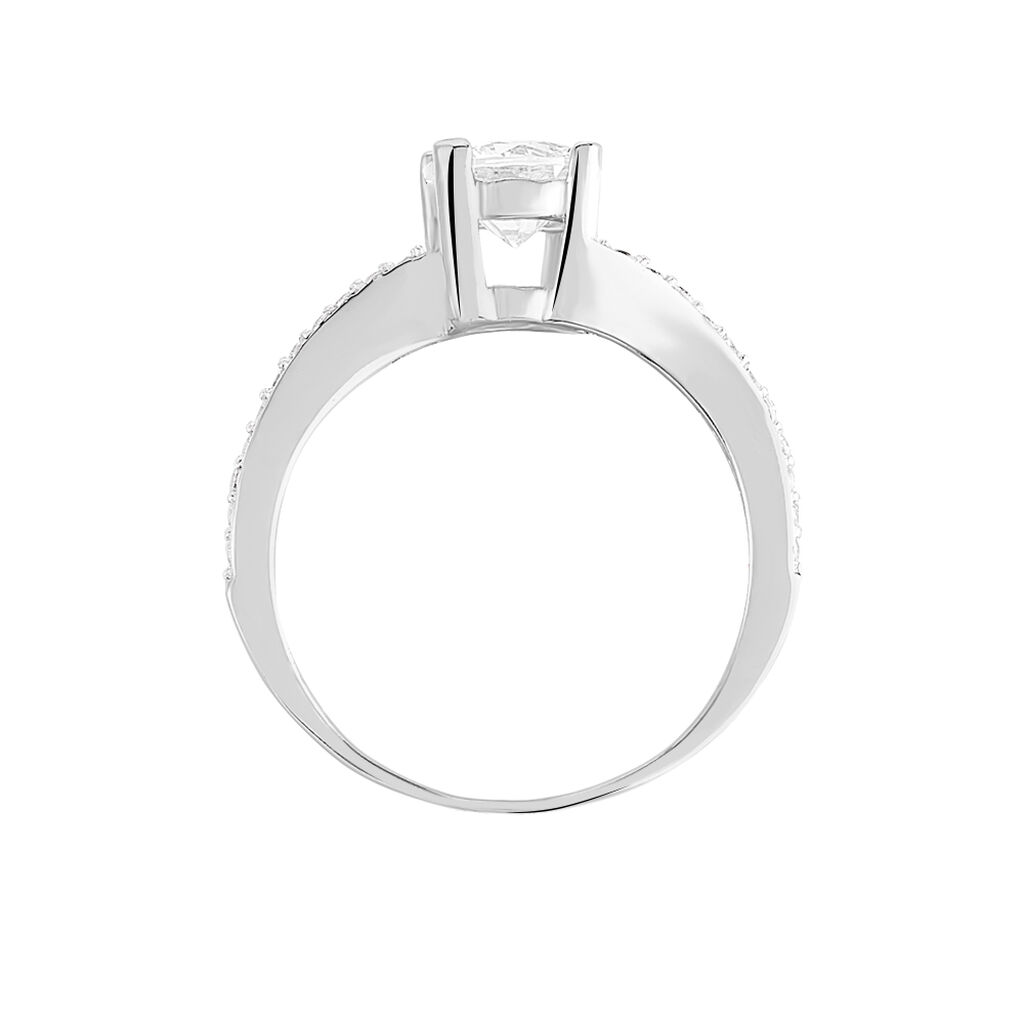 Bague Solitaire Maelane Argent Blanc Oxyde De Zirconium - Bagues solitaires Femme | Histoire d&rsquo;Or
