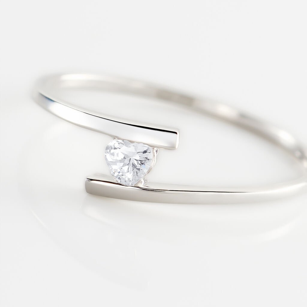 Bague Solitaire Moera Or Blanc Oxyde De Zirconium - Bagues solitaires Femme | Histoire d&rsquo;Or