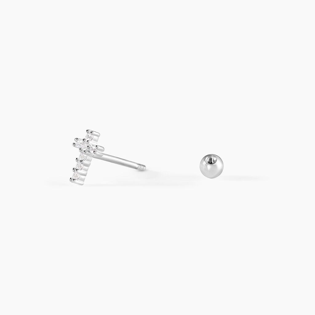 Piercing D'oreille Unitaire Argent Blanc Cleve Oxyde De Zirconium - Bijoux Famille | Histoire d’Or