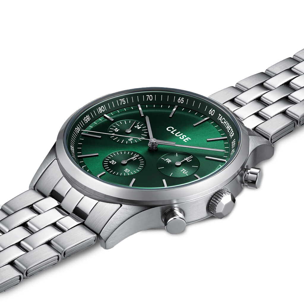 Montre Cluse Anthéor Multifonction Vert - Montres Homme | Histoire d’Or