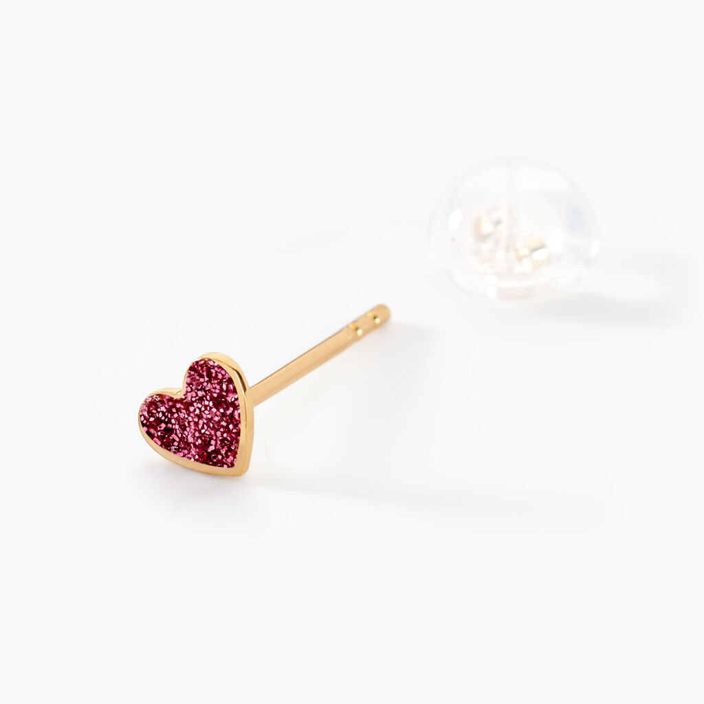 Boucles D'oreilles Puces Cerine Coeur Or Jaune - Clous d'oreilles Enfant | Histoire d’Or