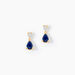 Boucles D'Oreilles Puces Porfirio Or Jaune Saphir Diamant - Clous d'oreilles Femme | Histoire d&rsquo;Or