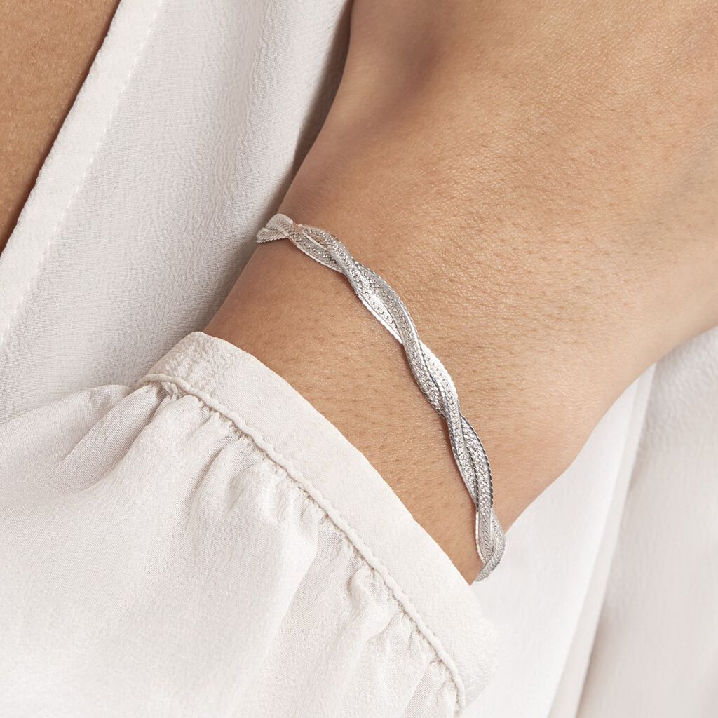 Bracelet Anaiz Argent Blanc - Bracelets chaîne Femme | Histoire d’Or