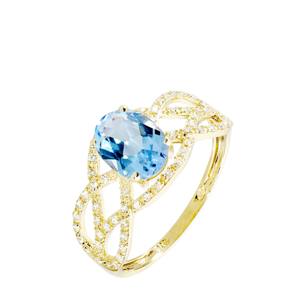 Bague Tina Or Jaune Topaze Et Diamant - Bagues solitaires Femme | Histoire d&rsquo;Or