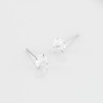 Boucles D'oreilles Puces Laena Argent Blanc Oxyde De Zirconium - Boucles d'oreilles fantaisie Femme | Histoire d&rsquo;Or