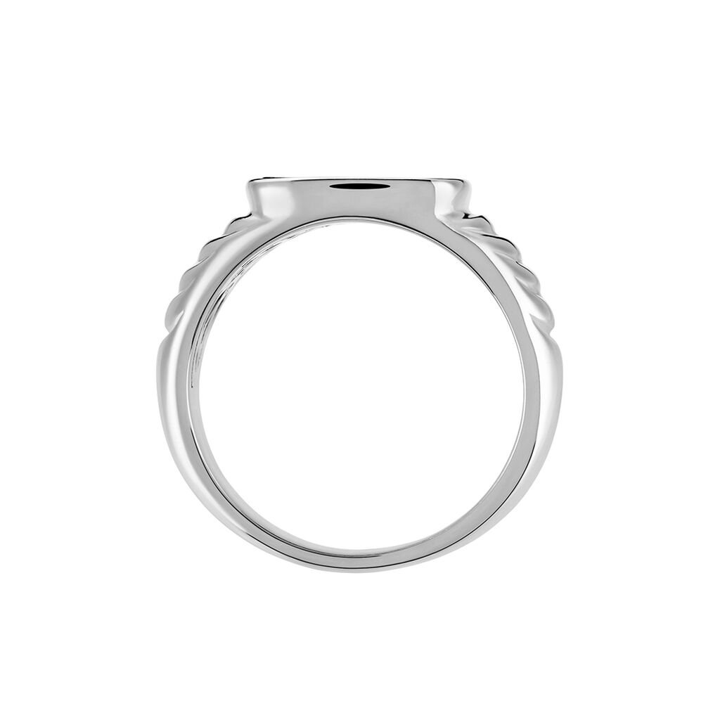 Chevalière Argent Blanc Calisto Lapis Lazuli - Bagues solitaires Homme | Histoire d’Or