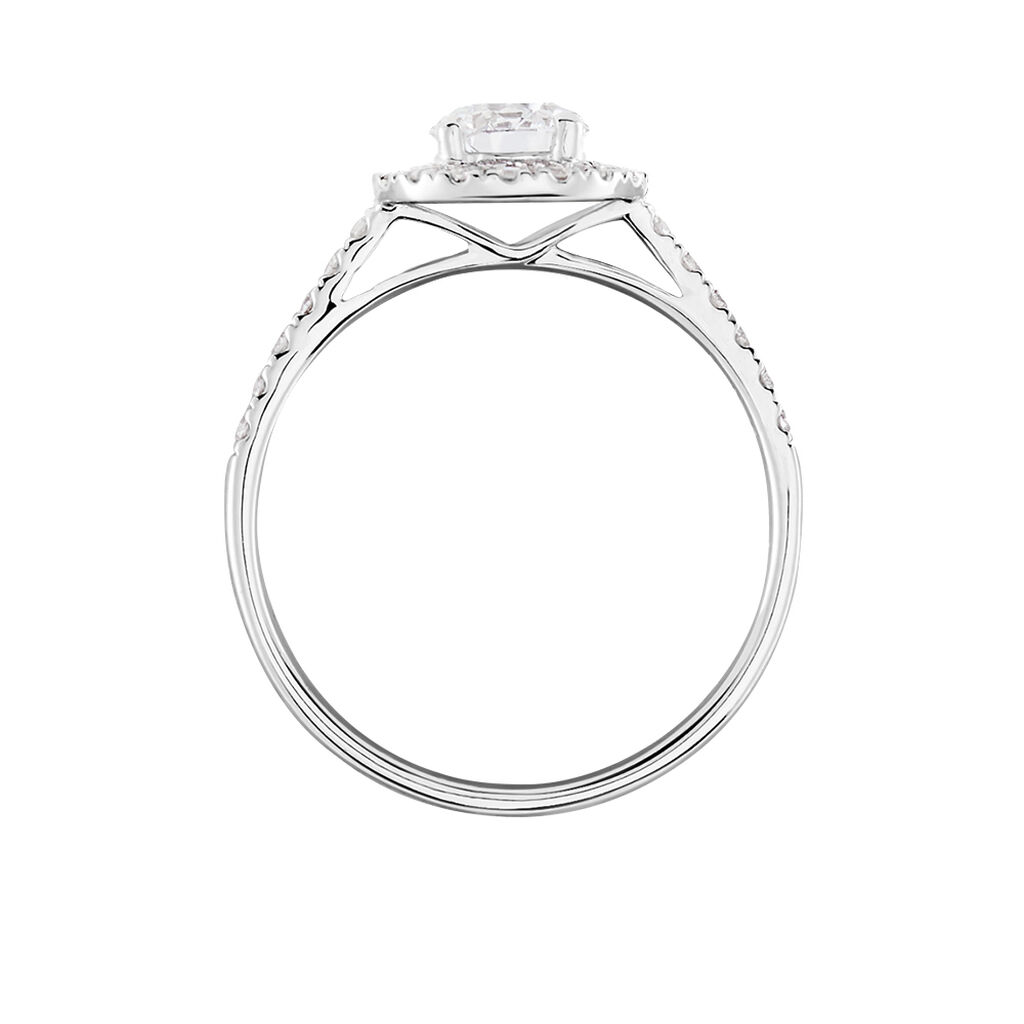 Bague Mentoura Or Blanc Diamant Synth&eacute;tique - Bagues solitaires Femme | Histoire d&rsquo;Or
