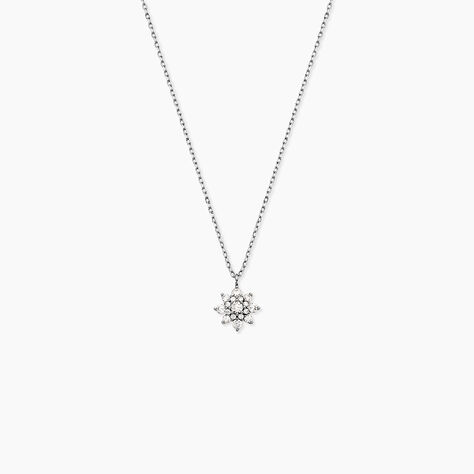 Collier Lorraine Argent Blanc Oxyde De Zirconium - Colliers fantaisie Femme | Histoire d&rsquo;Or