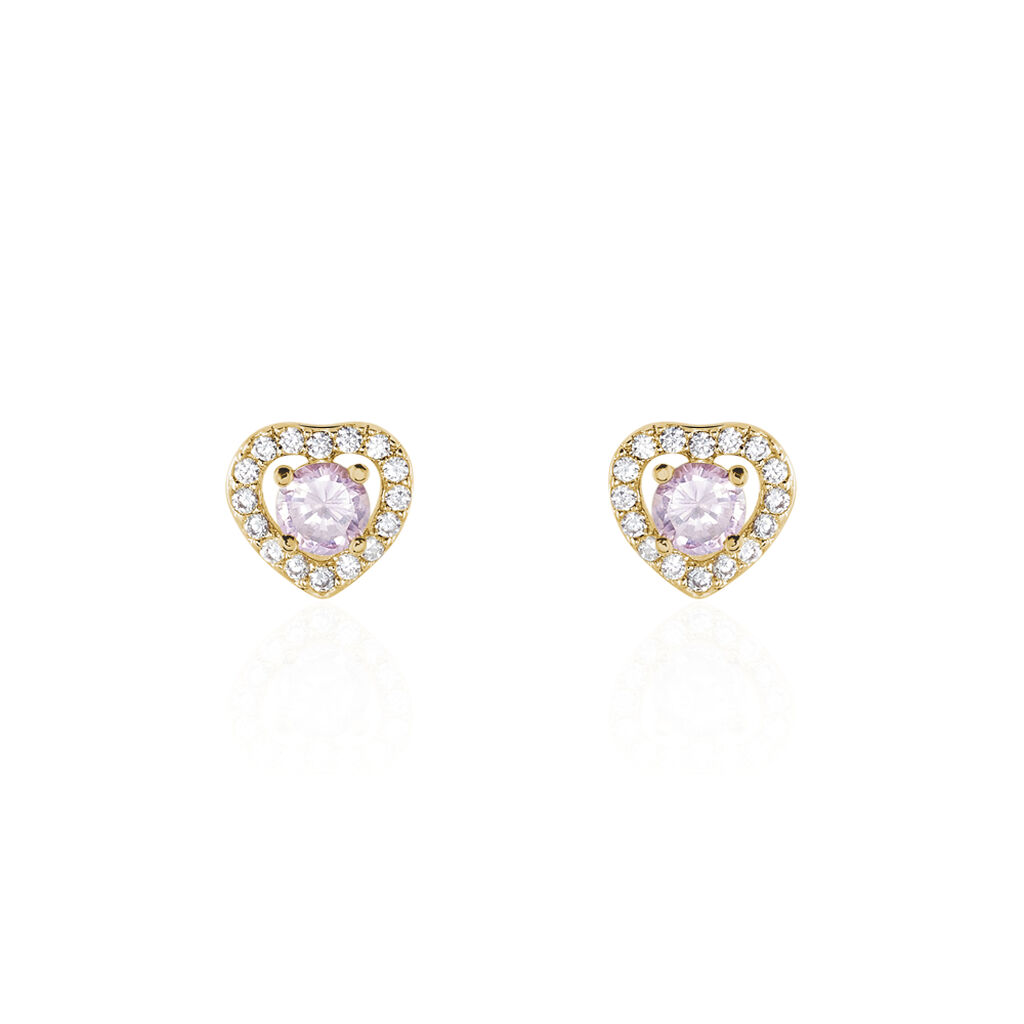 Boucles D’oreilles Puces Plaqué Or Jaune Alais Oxyde De Zirconium