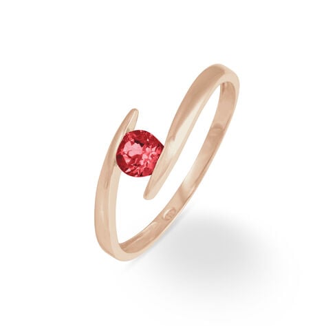 Bague Tiphaine Or Rose Rubis - Bagues solitaires Femme | Histoire d&rsquo;Or