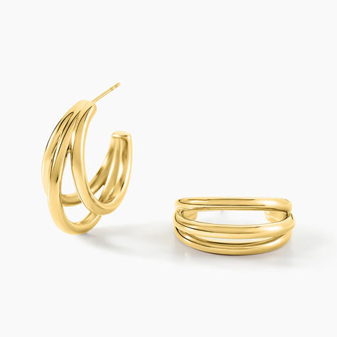 Demi-créoles Josephine Acier Doré - Boucles d'oreilles créoles Femme | Histoire d’Or